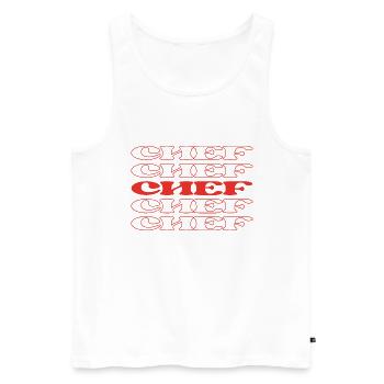 Chef Cook Culinary Expert Food Preparer Kitchen - Men's Premium Organic Tank Top - white - Front - AI Model Male 178 light (178cm)