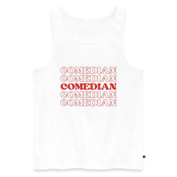 Comedian Entertainer Jokester Comic Humorist - Men's Premium Organic Tank Top - white - Front - AI Model Male 178 light (178cm)