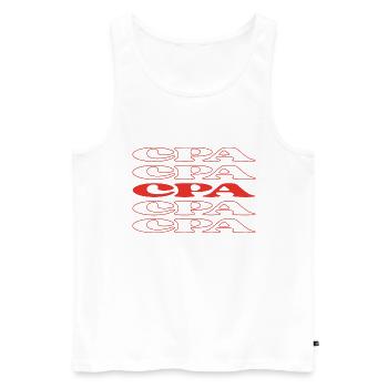 Comptable CPA Expert-comptable agréé - Débardeur bio Premium Homme - blanc - Devant - AI Model Male 178 light (178cm)