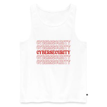 Cybersécurité Sécurité informatique Sécurité Internet - Débardeur bio Premium Homme - blanc - Devant - AI Model Male 178 light (178cm)