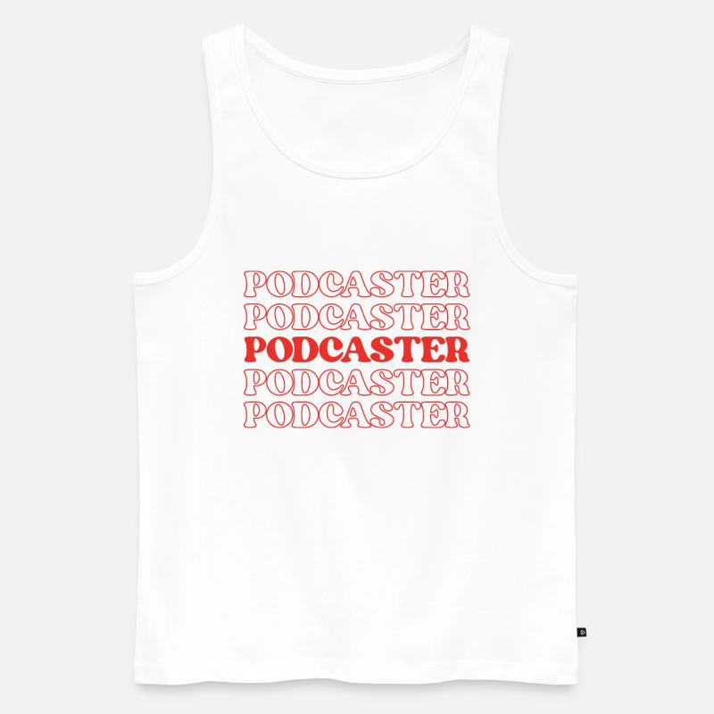 Podcaster, Moderator, Radiomoderator - Männer Premium Bio Tank Top - Weiß