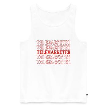 Telefonverkäufer Verkauf - Männer Premium Bio Tank Top - Weiß - Vorne - AI Model Male 178 light (178cm)