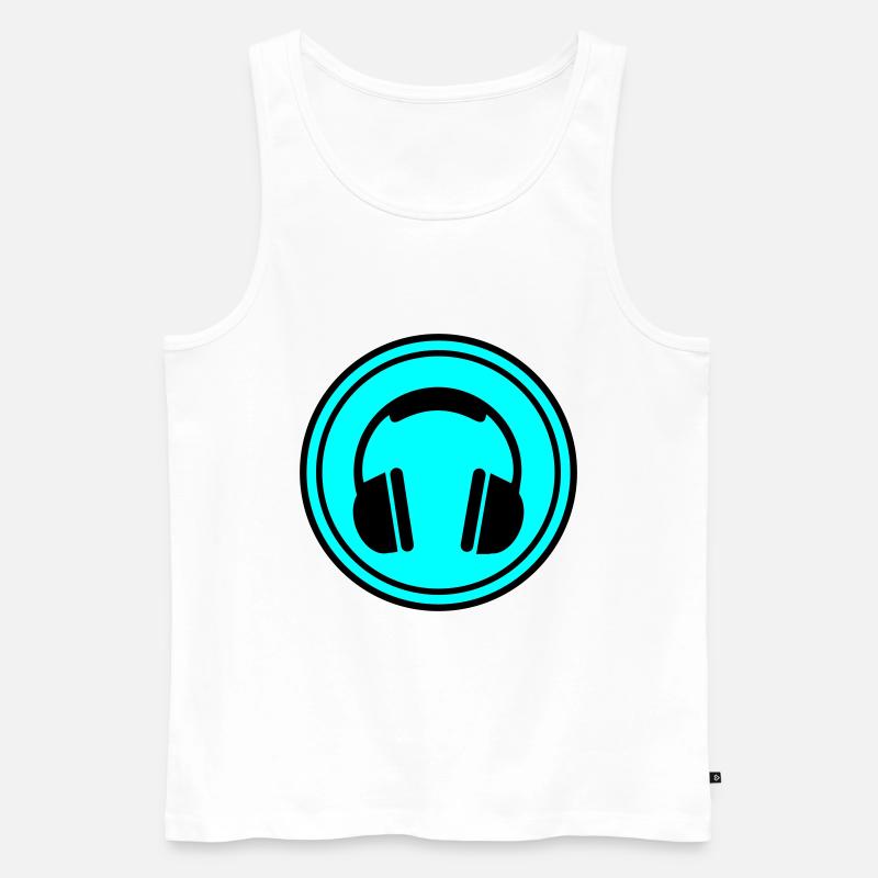 Kopfhörer Symbol - Männer Premium Bio Tank Top - Weiß