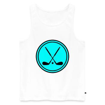 Golf symbol - Männer Premium Bio Tank Top - Weiß - Vorne - Michal (187cm)