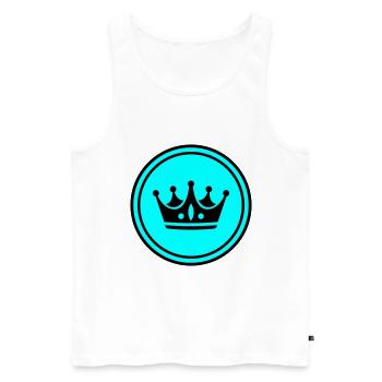Krone Symbol - Männer Premium Bio Tank Top - Weiß - Vorne - Michal (187cm)