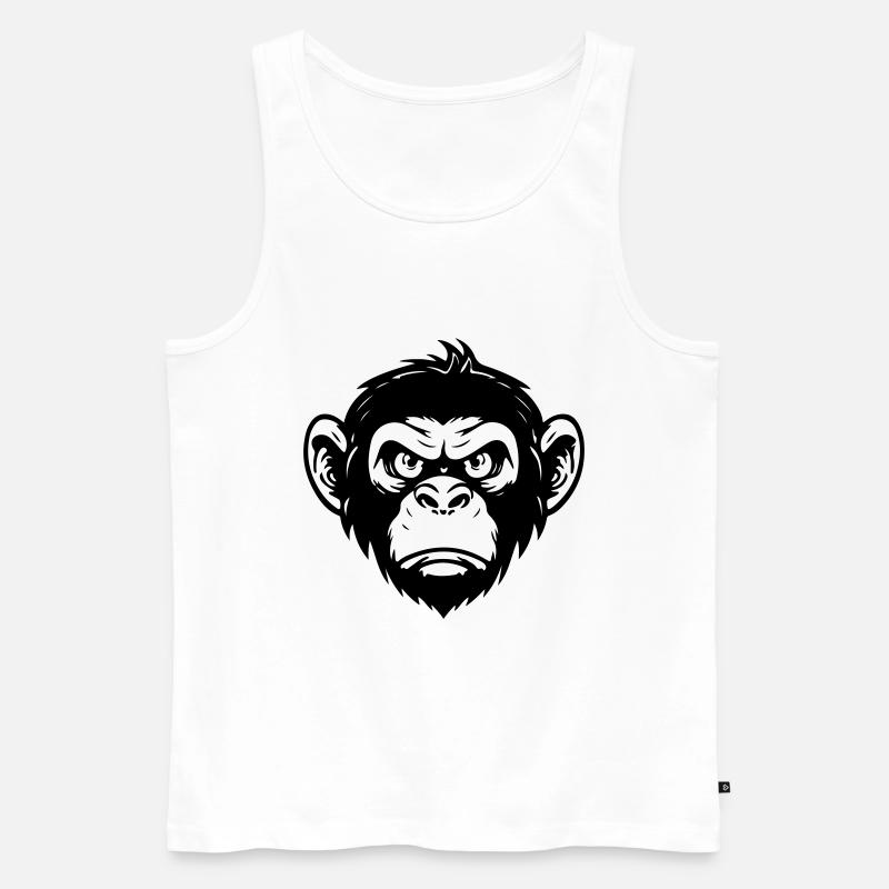 Affe Kopf - Männer Premium Bio Tank Top - Weiß
