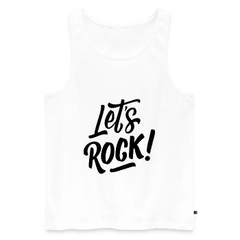 Let's Rock - Rock Music Rock & Roll - Men's Premium Organic Tank Top - white - Front - AI Model Male 178 light (178cm)