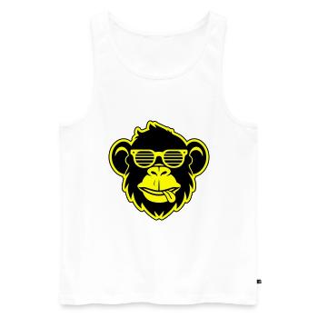 Monkey Head Sunglasses Party - Men's Premium Organic Tank Top - white - Front - AI Model Male 178 light (178cm)