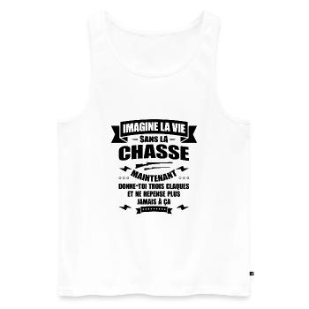 IMAGINE LA VIE SANS LA CHASSE - Débardeur bio Premium Homme - blanc - Devant - Michal (187cm)