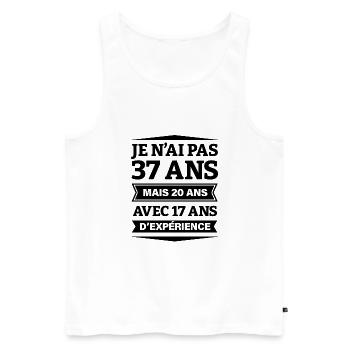 ANNIVERSAIRE 37 ANS AVEC 17 D'EXPÉRIENCE - Débardeur bio Premium Homme - blanc - Devant - Michal (187cm)