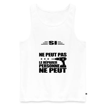 BRICOLEUR À PERSONNALISER - Débardeur bio Premium Homme - blanc - Devant - AI Model Male 178 light (178cm)