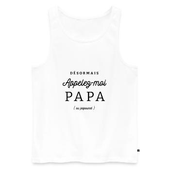 NOUVEAU PAPA - Débardeur bio Premium Homme - blanc - Devant - Michal (187cm)