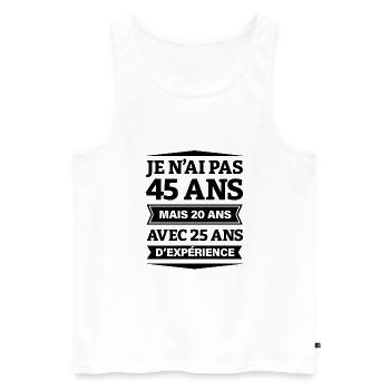 ANNIVERSAIRE 45 ANS AVEC 25 ANS D'EXPÉRIENCE - Débardeur bio Premium Homme - blanc - Devant - Michal (187cm)