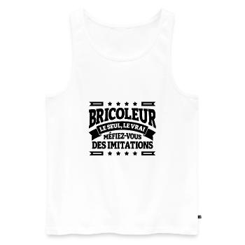 LE VRAI BRICOLEUR - Débardeur bio Premium Homme - blanc - Devant - Michal (187cm)