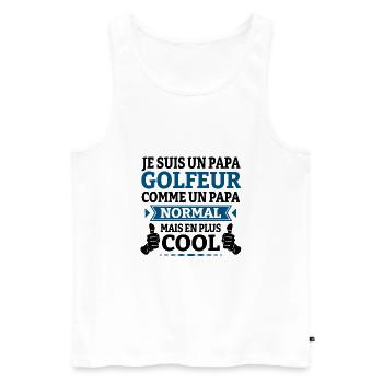 JE SUIS UN PAPA GOLFEUR - Débardeur bio Premium Homme - blanc - Devant - Michal (187cm)
