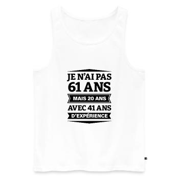ANNIVERSAIRE 61 ANS AVEC 41 ANS D'EXPÉRIENCE - Débardeur bio Premium Homme - blanc - Devant - Michal (187cm)