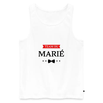 TEAM DU MARIÉ - Débardeur bio Premium Homme - blanc - Devant - Michal (187cm)