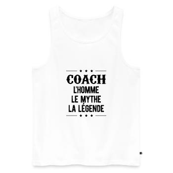 COACH L'HOMME LE MYTHE LA LÉGENDE - Débardeur bio Premium Homme - blanc - Devant - Michal (187cm)