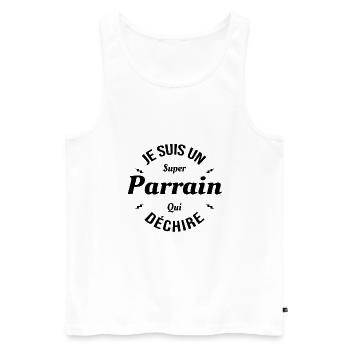 PARRAIN QUI DÉCHIRE - Débardeur bio Premium Homme - blanc - Devant - Michal (187cm)