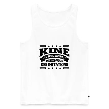 KINÉ LE SEUL LE VRAI - Débardeur bio Premium Homme - blanc - Devant - Michal (187cm)