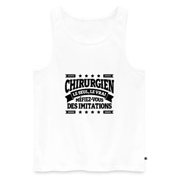 CHIRURGIEN LE SEUL LE VRAI - Débardeur bio Premium Homme - blanc - Devant - Michal (187cm)
