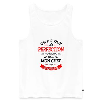CHEF PARFAIT - Débardeur bio Premium Homme - blanc - Devant - Michal (187cm)