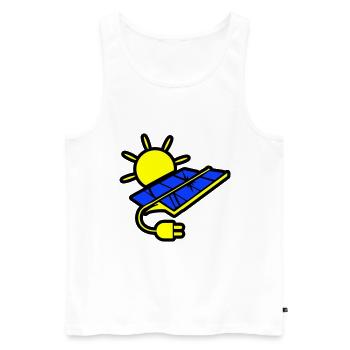 Énergie solaire du système photovoltaïque - Débardeur bio Premium Homme - blanc - Devant - AI Model Male 178 light (178cm)