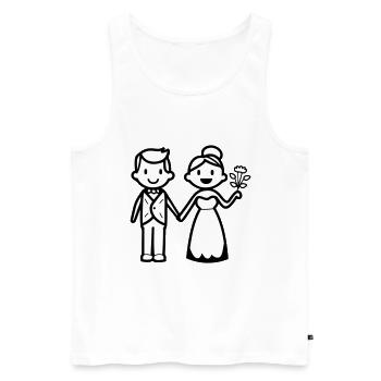Wedding, Newlyweds, Couple - Men's Premium Organic Tank Top - white - Front - AI Model Male 178 light (178cm)