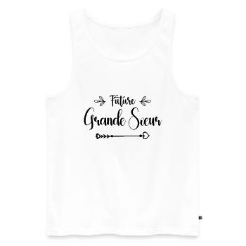 future grande sœur cadeau naissance grande soeur - Débardeur bio Premium Homme - blanc - Devant - Michal (187cm)