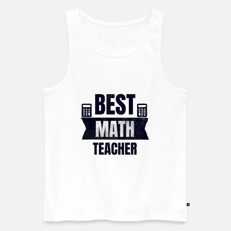 Bester Mathelehrer Geschenk - Männer Premium Bio Tank Top - Weiß