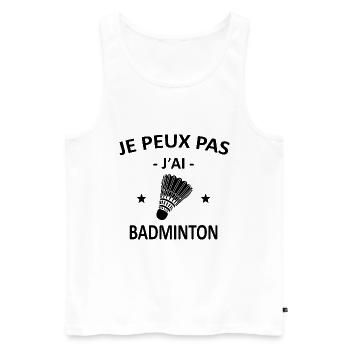 Je Peux Pas J'ai Badminton - Débardeur bio Premium Homme - blanc - Devant - Michal (187cm)