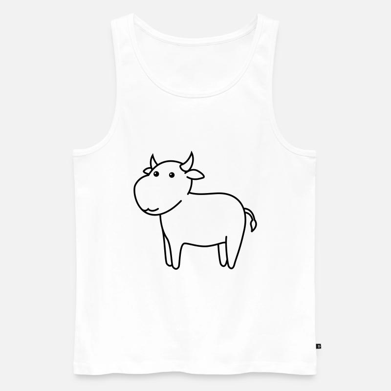 Stier Comic Tier - Männer Premium Bio Tank Top - Weiß