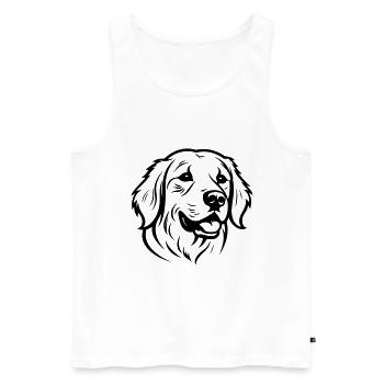 Golden Retriever Dog Head - Men's Premium Organic Tank Top - white - Front - Michal (187cm)