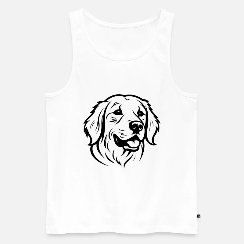 Golden Retriever Hund Kopf - Männer Premium Bio Tank Top - Weiß