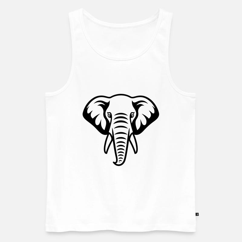 Elefant Kopf - Männer Premium Bio Tank Top - Weiß