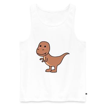 Dinosaure T-Rex Comic - Débardeur bio Premium Homme - blanc - Devant - AI Model Male 178 light (178cm)