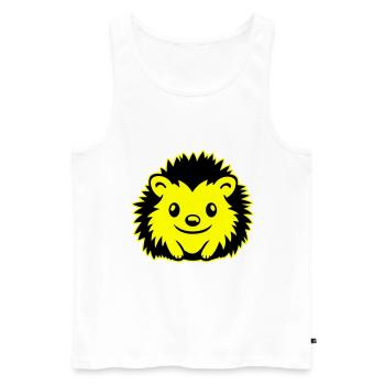 hérisson bande dessinée mignon - Débardeur bio Premium Homme - blanc - Devant - AI Model Male 178 light (178cm)
