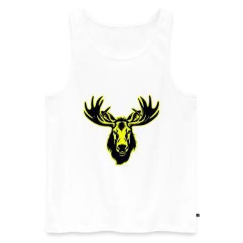 Moose Head Portrait Icon - Men's Premium Organic Tank Top - white - Front - Michal (187cm)
