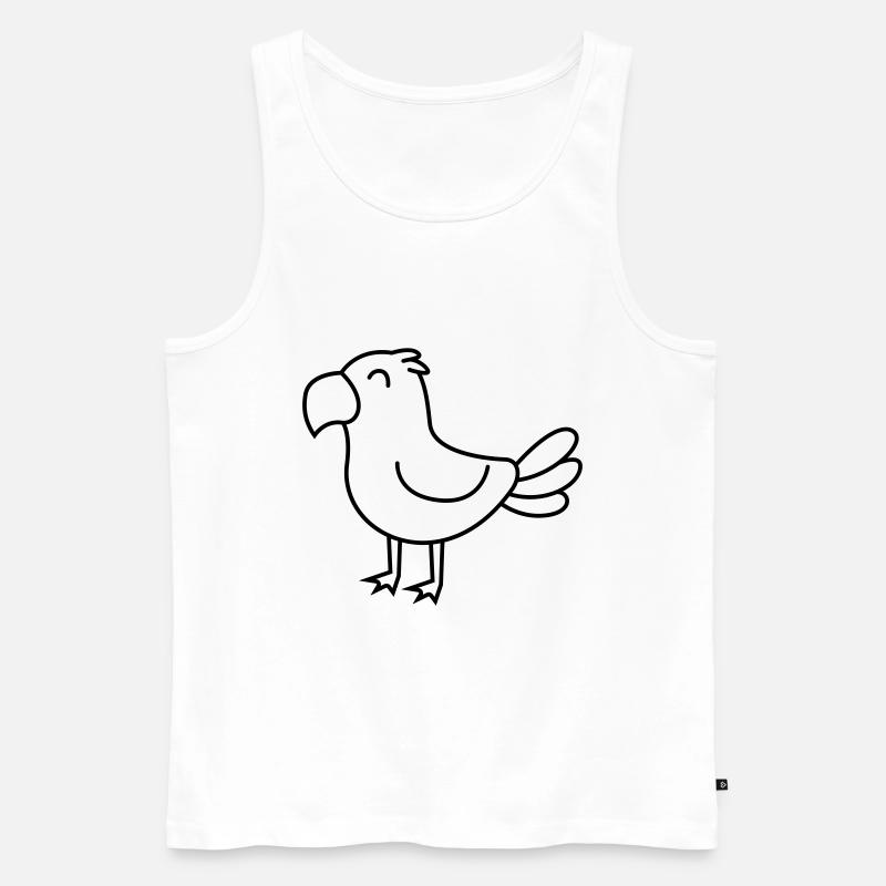 Papagei Comic Tier - Männer Premium Bio Tank Top - Weiß