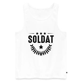 Soldier profession - Men's Premium Organic Tank Top - white - Front - Michal (187cm)