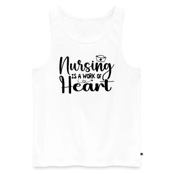 Nursing Is A Work Of Heart - Nurse - Débardeur bio Premium Homme - blanc - Devant - Michal (187cm)