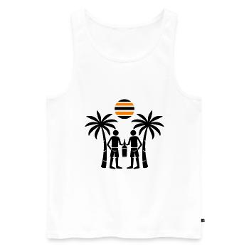 Insel Party Crew - Männer Premium Bio Tank Top - Weiß - Vorne - Michal (187cm)
