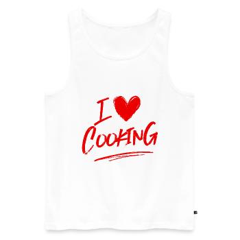 Ich liebe Kochen - Männer Premium Bio Tank Top - Weiß - Vorne - AI Model Male 178 light (178cm)