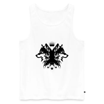 Couronne de loup - Débardeur bio Premium Homme - blanc - Devant - Michal (187cm)