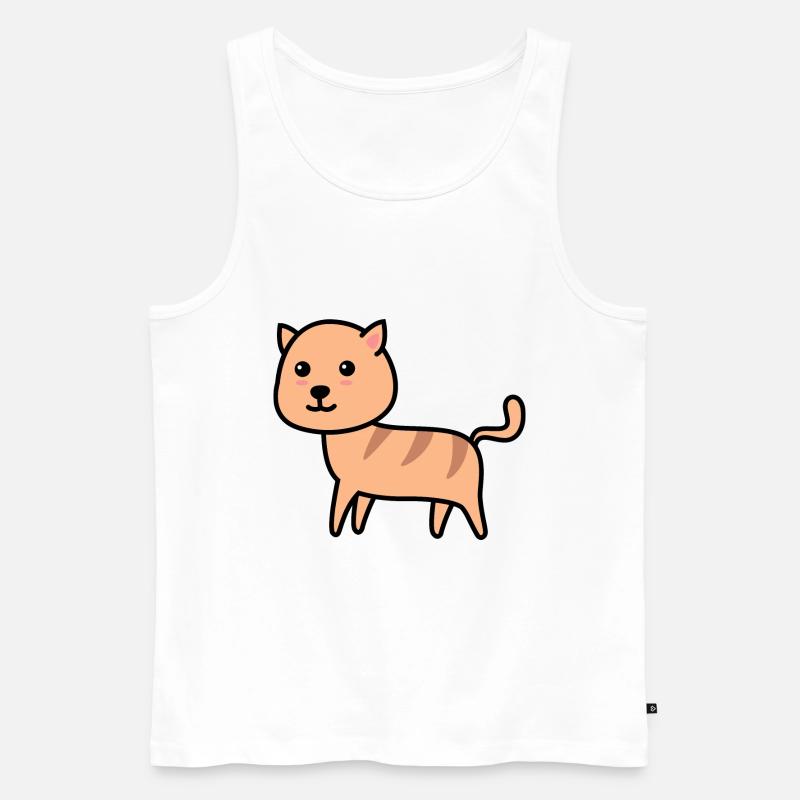 Katze Comic Tier - Männer Premium Bio Tank Top - Weiß