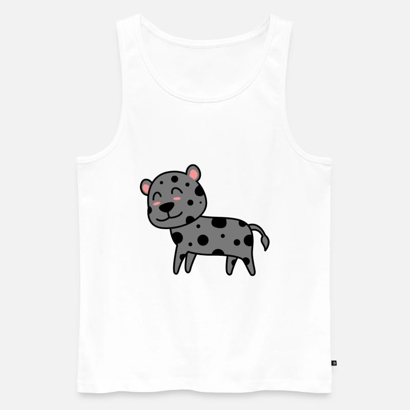 Leopard Comic Tier - Männer Premium Bio Tank Top - Weiß
