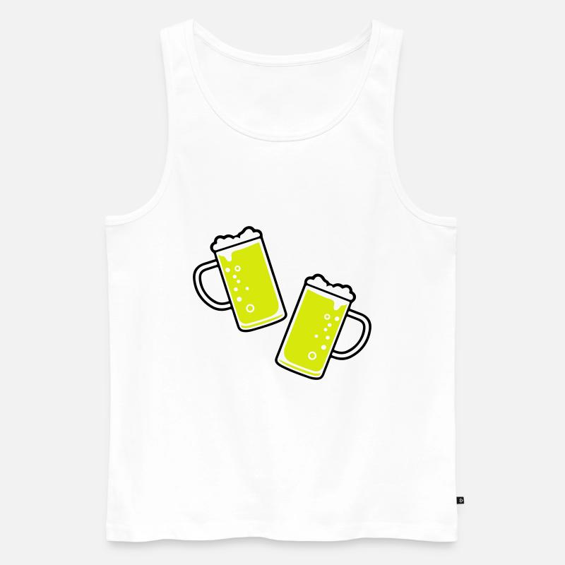 Bierglas Bierkrug Bier - Männer Premium Bio Tank Top - Weiß