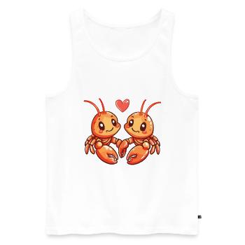 Couple De Homard Amoureux Cancer Animal Saint Valentin - Débardeur bio Premium Homme - blanc - Devant - Michal (187cm)