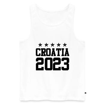 Croatia 2023 - Men's Premium Organic Tank Top - white - Front - Michal (187cm)