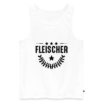 Fleischer Beruf - Männer Premium Bio Tank Top - Weiß - Vorne - AI Model Male 178 light (178cm)